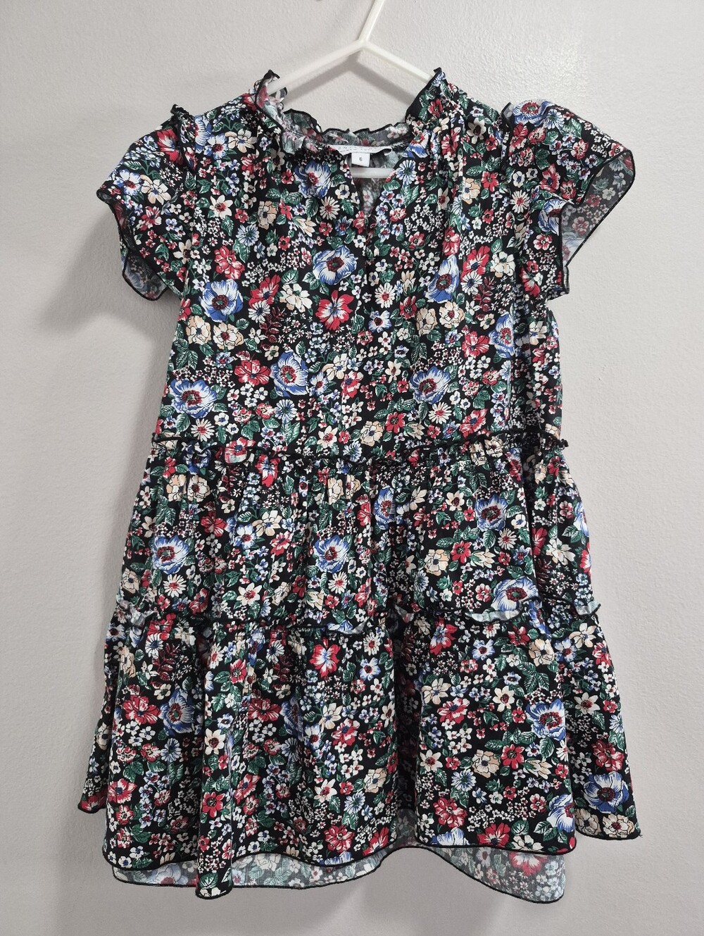 Hunter Bell Girls Floral Ruffle Dress Size 6